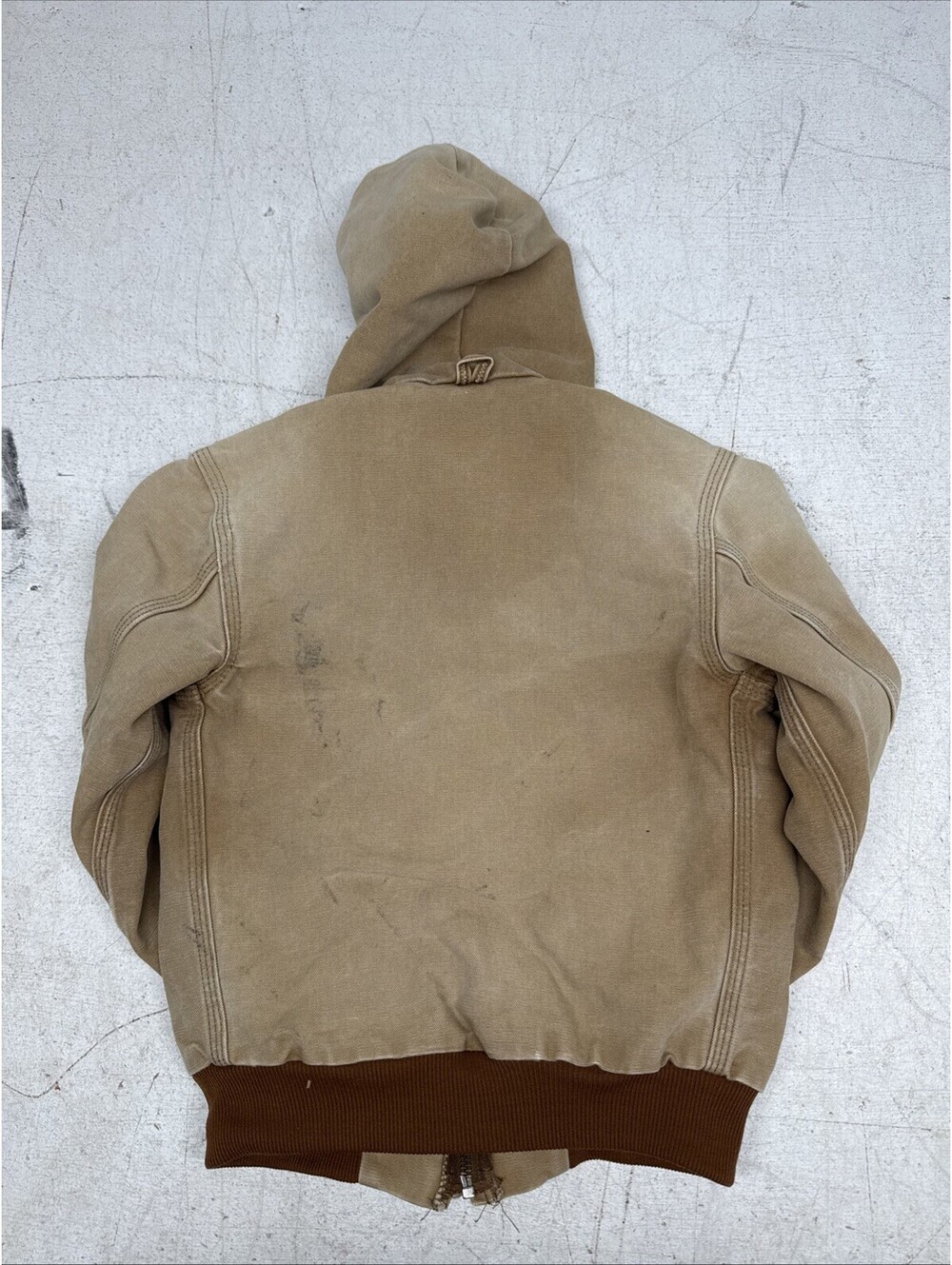 Carhartt Brown Kid’s Medium Jacket Chore Coat Distressed - Picture 2 of 3